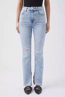 Decjuba Katya Dist Slim Leg Flare Jeans Size 14 Caribbean Blue BNWT RRP: $119.95 • $45