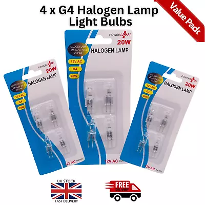 £3.69 • Buy 4 X PowerPlus G4 Halogen Bulbs 20W Lamp Light JC Capsule 12V Warm White 1500 Hrs