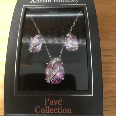 £11.95 • Buy Adrian Buckley Pave Collection Crystal  Necklace & Earrings Gift Set NEW