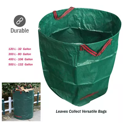 $29.99 • Buy 32 To 132 GALLON Leaves Collection Versatile Bags Outdoor Durable Sturdy Green