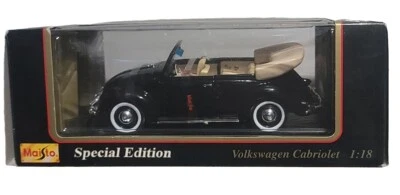 $25 • Buy Black Maisto 1951 Volkswagen VW Cabriolet Convertible 1/18 Diecast Car