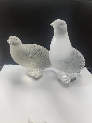 Two Rene Lalique Perdix Debout Glass Sculpture Models Quail Pheasant 1235 • £300