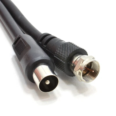 £2.40 • Buy Coaxial F Type Connector Male Plug To RF Aerial Male Plug RG59 Cable  0.5m Black