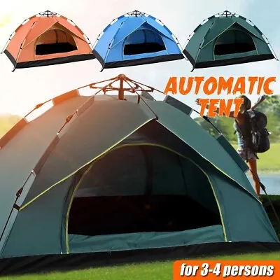 3-4 Person Pop Up Tents Waterproof Windproof Instant Tent For Camping Hiking • $49.99