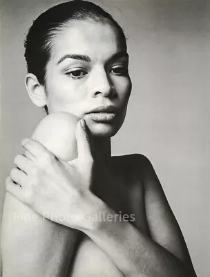 1972 Vintage RICHARD AVEDON Female Fashion Model Bianca Jagger Duotone Photo Art • $187.21