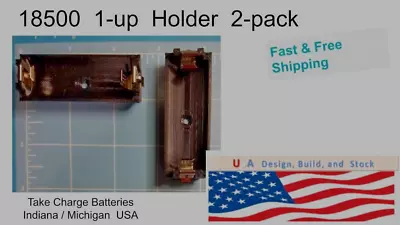 2-Pack  Single Cell  18500   Lifepo4 / Li-ion    Battery Holder  Free Shipping • $8.75