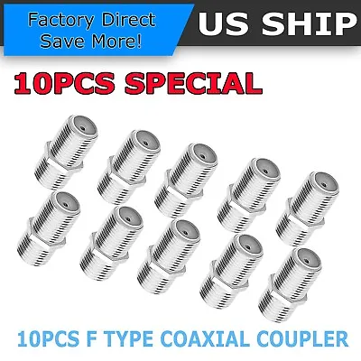 10-Pack F Type Coax Coaxial Cable Coupler Female Jack Adapter Connector M380 • $5.45