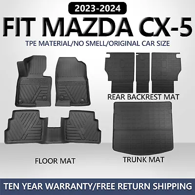 Floor Mats Trunk Mats Cargo Liners For 2023-2024 Mazda CX-5 TPE Anti-Slip • $94.49