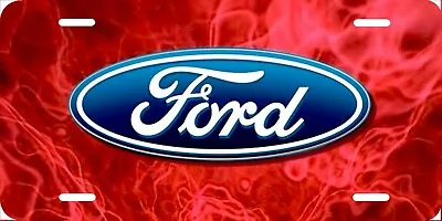 Ford Red Flames License Plate New Car Tag Metal Aluminum USA • $13.99