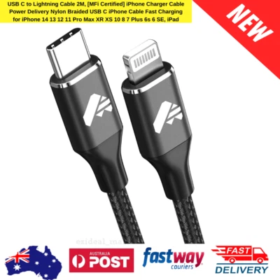 $16.85 • Buy USB C To Lightning Cable, [2M Mfi Certified] Nylon Braided Iphone Charger Cable