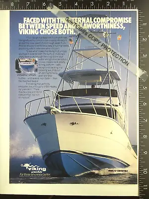 1987 ADVERTISING ADVERTISEMENT AD For Viking 45 Convertible Boat Yacht 1986 1988 • $12.50