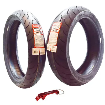 Kenda KM1 Sport Touring Front And Rear Motorcycle Tires 110/70ZR17 & 160/60-17 • $184.96