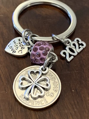 75th Birthday Polished 1948 Lucky Sixpence & Four Leaf Clover Gift For Her • £9.99