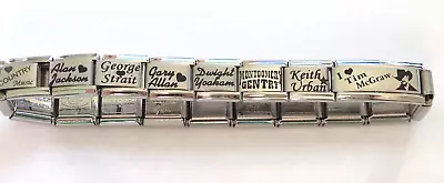 Country Music SS Italian Charm Link Bracelet McGraw Urban MG Dwight Gary Allan + • $9.98