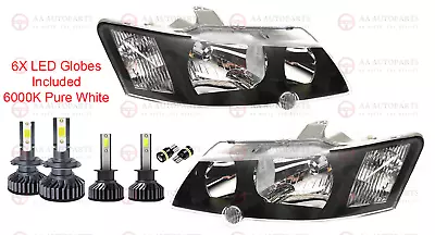 Black Headlights Pair + Full Set LED Globes For Holden Commodore VY SS SV6 SV8 • $279.99