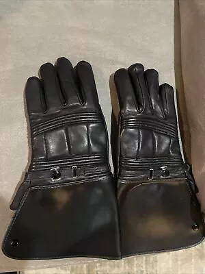 Pair Of Vintage Motorcycle Gauntlet Gloves!! Black. Harley Cruiser Touring!! • $39.99