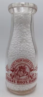 Ten Ounce Evans Bros Dairy Milk Cream Bottle Ashcroft Farms Cumberland RI  • $14.99