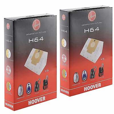 HOOVER H64 Paper Dust Bags Vacuum Cleaner Freespace Sprint Flash Cylinders X 2 • £19.18