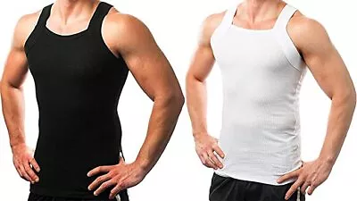 Different Touch 2 Pack Men's G-unit Tank Tops Square Cut Muscle Rib • $21.99