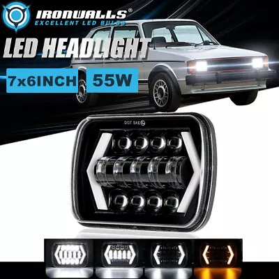 For Volkswagen Rabbit 79-84 7x6  LED Headlight DRL Hi/Lo Beam Turn Signal Lamp • $46.23