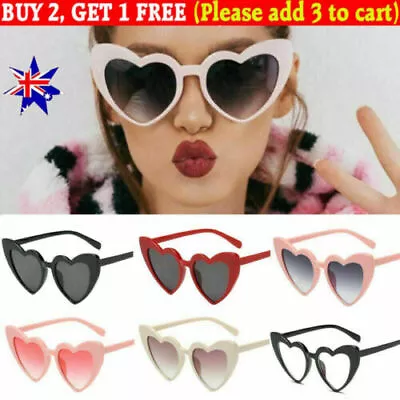 $6.82 • Buy Women LOVE Heart Shaped Sunglasses Retro Gradient Color Lens Eye Glasses HOT