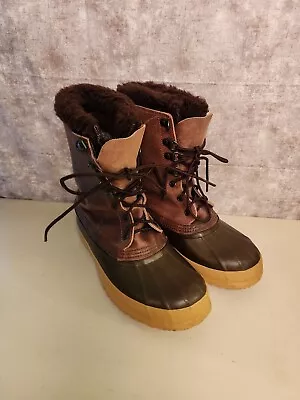 Sorel Eddie Bauer Women's Size 8 Ridgeline Leather Winter Snow Duck Boots Tan • $10