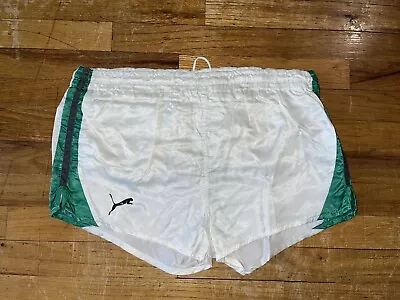 Puma Nylon Shorts 80’S Vintage D6 MEDIUM Running Sprinter Shiny Satin Retro VTG • $54.99