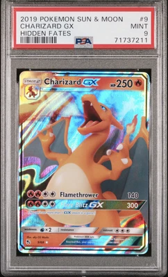 $19.99 • Buy 2019 Pokemon Sun & Moon Hidden Fates Charizard GX #9 PSA 9 MINT