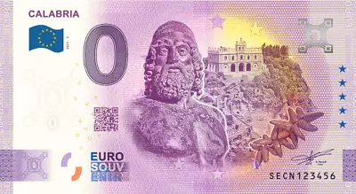 €0 Zero Euro Souvenir Official Note Italy 2021 - Calabria • £3.16
