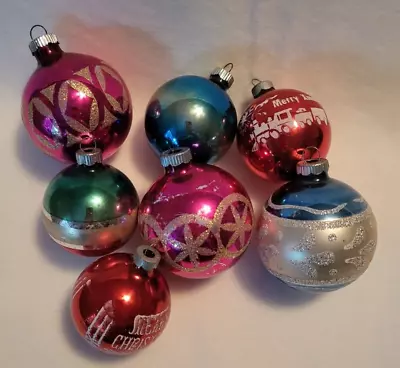 Lot Of 7 Vintage Glass Ornaments Shiny Brite • $17.85