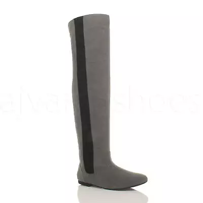 Ajvani Flat Low Heel Elastic Stretch Over The Knee High Boots Size 3 36 • $26.86