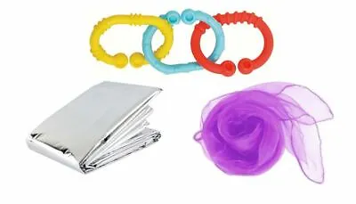 Baby Sensory Scarf Links And Foil Blanket Set The Baby Club Baby Links Rings • £3.99