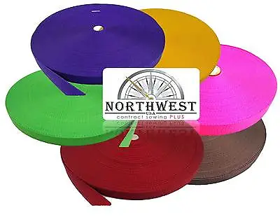 Heavy Nylon Webbing Strapping 1 Yard Lots - 1/2  To 2  Widths - Lots Of Colors • $3.90