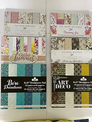REDUCED8 X 8 Paper Pads X6 Bundle 3 Paper Boutique 2 Craftwork Cards 1 Hunkydory • £15