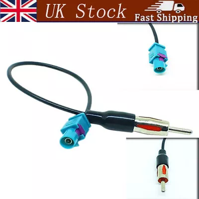 Car Stereo Radio Aerial Adaptor Universal Fakra To DIN Mast Antenna Adapter • £5.99