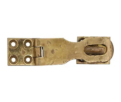 Vintage 3.875 In. Brass Hinged Safety Padlock Lock Hasp • $45