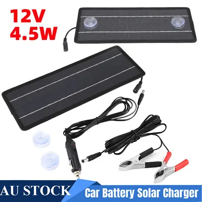 $25.88 • Buy 4.5W Solar Panel Set Trickle Charger 18V Battery Charge RV Boat Car Jump Starter