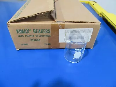 Lot Of 12 KIMAX KIMBLE 150ml USA No. 14000 Glass Graduated Beaker Laboratory • $50