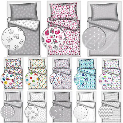 £3.99 • Buy 2 Piece Baby Bedding Set Cot Bed Toddler Junior Bed Duvet Cover + Pillowcase