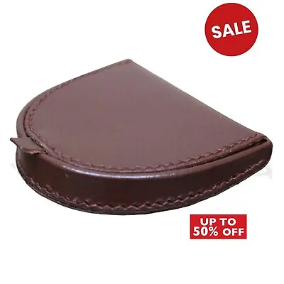 Men's Ladies Real Leather Coin Tray Change Money Holder Large Purse Wallet Pouch • £8.99