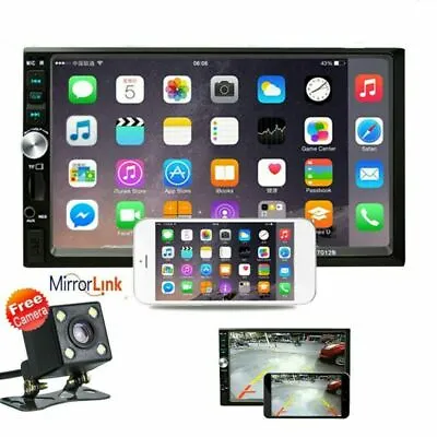 7  Car Radio Apple/Andriod Mirror Link BT Car Touch Screen Double 2 Din + Camera • $29.99