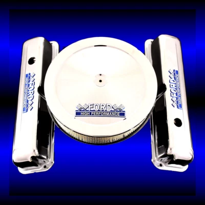 $134.99 • Buy Chrome Valve Covers & Air Cleaner Combo Fits FE Ford 352 360 390 427 428 