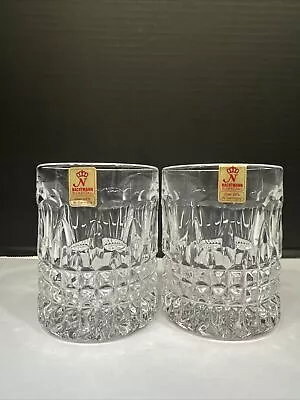 Nachtmann Crystal Rocks Glasses Whiskey Glass Double Old Fashioned Vintage Pair • $49.99