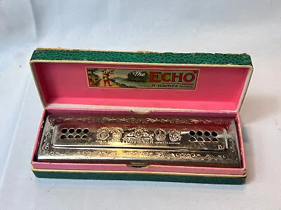 Vtg The Echo Harp M. Hohner Harmonica A/D Double Sided Musical Instrument IN Box • $79.95