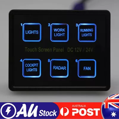 6 Gang 12V/24V Switch Control Panel LED Touch Screen Car Marine Boat RV New AU • $54.14