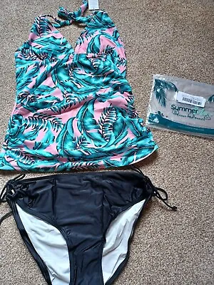 Summer Mae Maternity Swimwear Tankini With Bump Coverage Foliage Design • £15