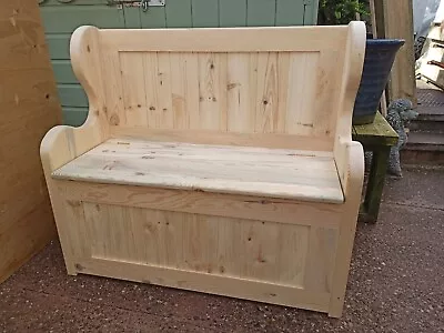 £230 • Buy Monks Bench Settle Pew Storage Seat Solid Reclaimed Pine 'The Chunky'