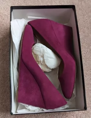 New! J.Crew Martina Suede Wedges Jazzy Purple 50460 8 Heel Leather Upper Italy • $99.99