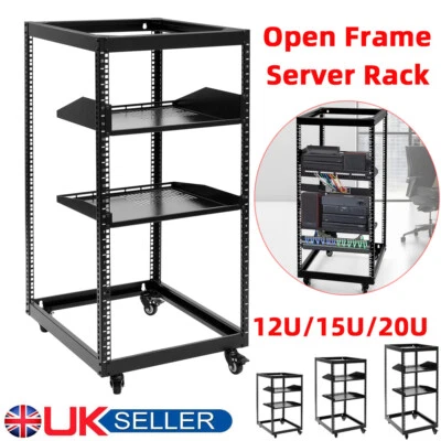 VEVOR 20U Open Frame Server Rack, 23''-40'' Adjustable Depth
