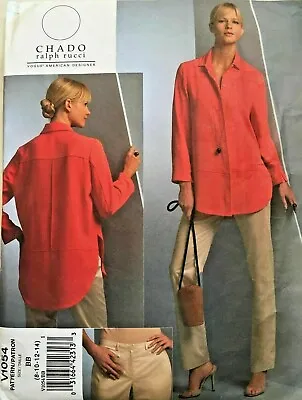 Vogue Blouse Shirt & Pants Chado Ralph Rucci Designer Sew Pattern V1054 Sz 8-14 • $14.09